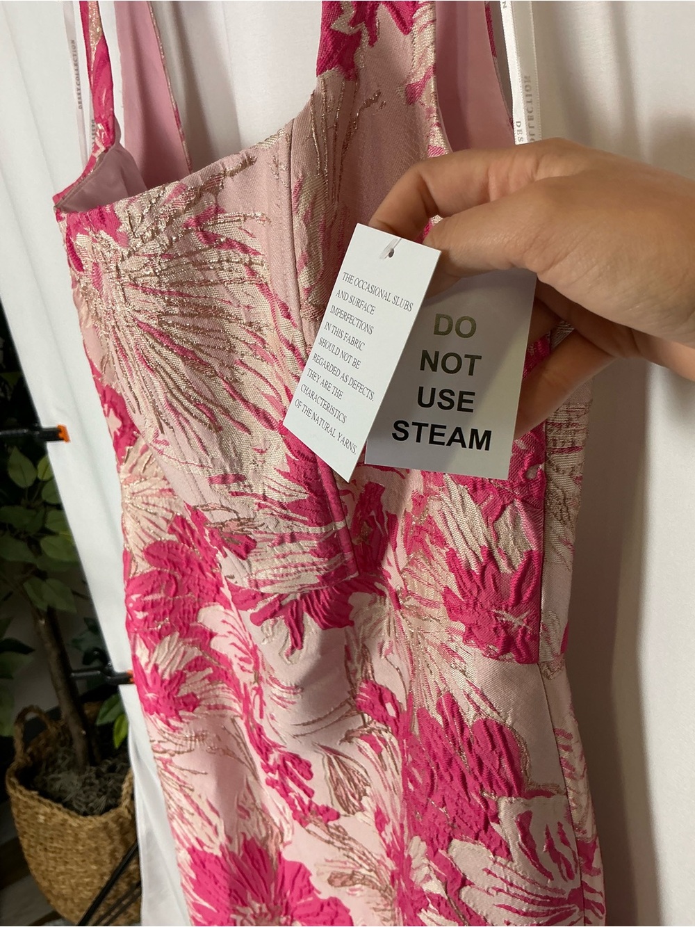 Dessy Collection Pink Floral Jacquard Maxi Dress - Picture 3 of 6